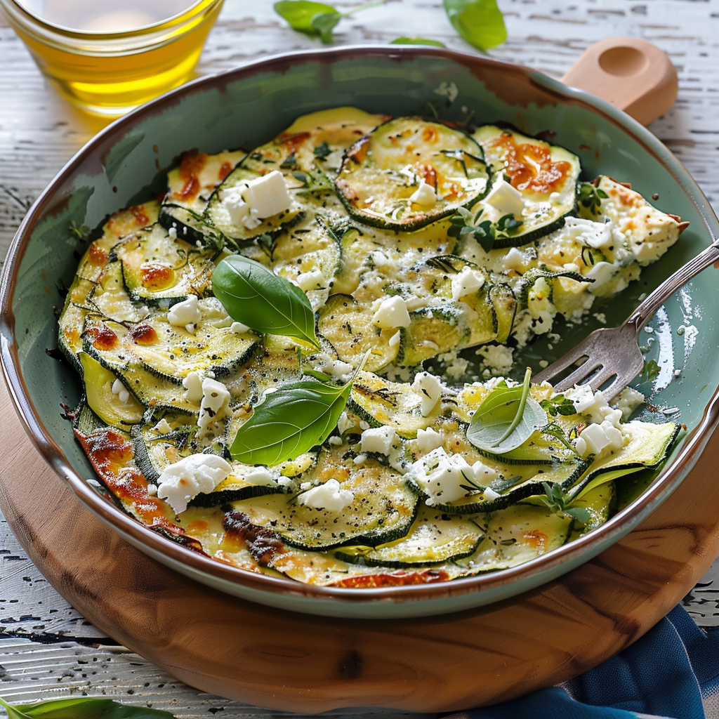 Gâteau Invisible aux Courgettes et Feta prêt à déguster