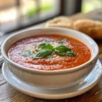 Sauce tomate maison fraîche avec tomates, basilic, et ail dans une casserole